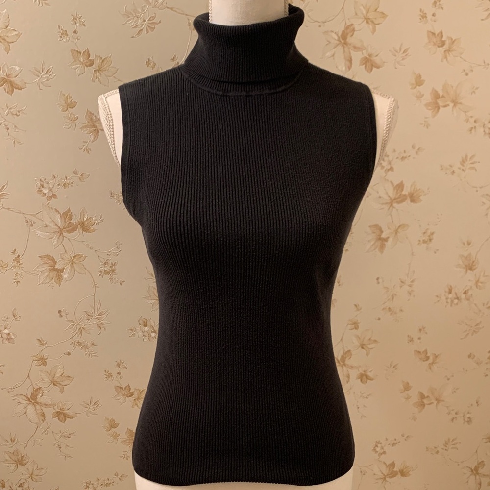 INC International Concepts Black Sleeveless Knit Top PL